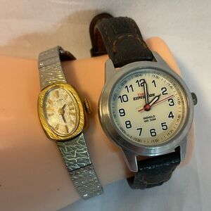 Lot of 2 vintage womens watches timex